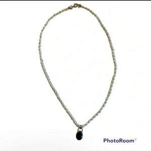 Paul Brackna Pearl And Garnet Sterling Silver Pendant Necklace